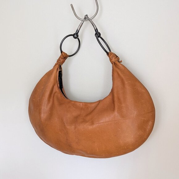 🐎 Unique Snaffle Horse Bit Brown Leather Hobo Bag - Picture 3 of 12